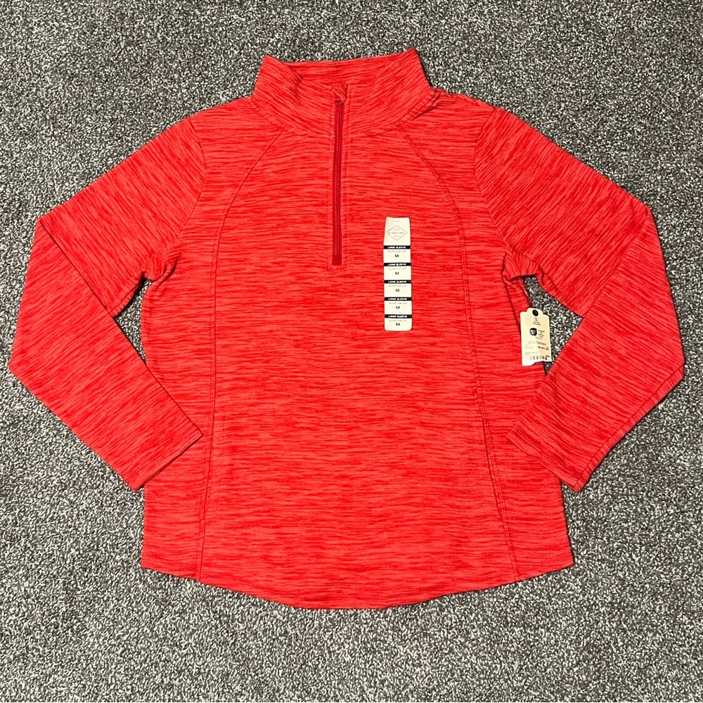 St. John's Bay Classic Women's Red Quarter-Zip Size M - Picture 2 of 10